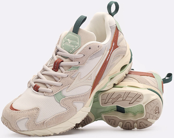 Кроссовки Mizuno Wave Rider 10 Silver Cloud/White Sand/White - Фото 4 большая