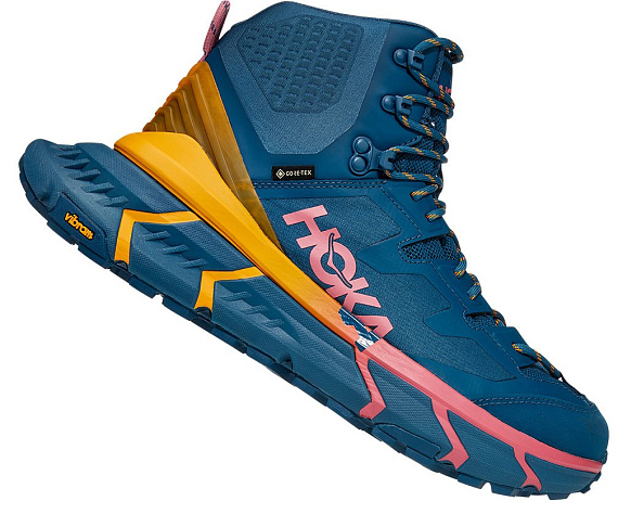 Кроссовки мужские Hoka Tennine Hike Gtx Moroccan Blue/Saffron - Фото 2 большая