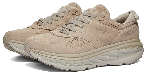 Кроссовки Hoka Bondi L Suede Simply Taupe/Pumice Stone - Фото 2 большая