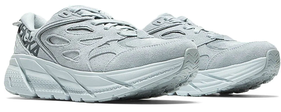 Кроссовки Hoka Clifton L Suede Grey Mist/Misty Blue - Фото 2 большая