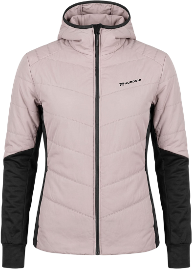 Куртка женская Nordski Hybrid Hood 2.0 Soft Pink/Black - Фото 1 большая