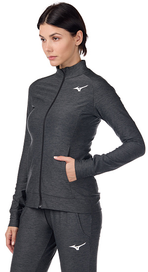 Куртка женская Mizuno Training Чер.Меланж - Фото 3 большая