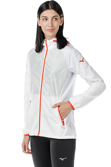 Куртка женская Mizuno Printed Hoody Бел - Фото 3 большая
