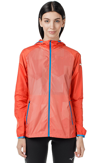 Куртка женская Mizuno Printed Hoody Корал - Фото 3 большая