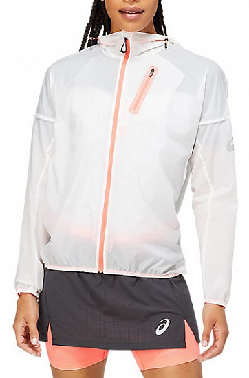 Куртка женская ASICS Fujitrail Brilliant White/Blazing Coral - Фото 1 большая
