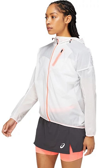 Куртка женская ASICS Fujitrail Brilliant White/Blazing Coral - Фото 3 большая