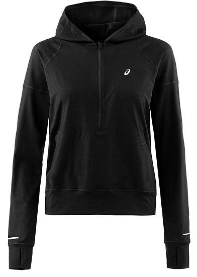 Куртка женская ASICS Thermopolis 1/2 Zip Ls Hoodie Performance Black - Фото 1 большая