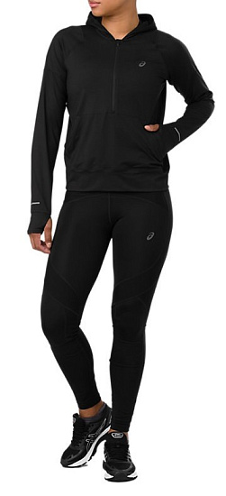 Куртка женская ASICS Thermopolis 1/2 Zip Ls Hoodie Performance Black - Фото 6 большая