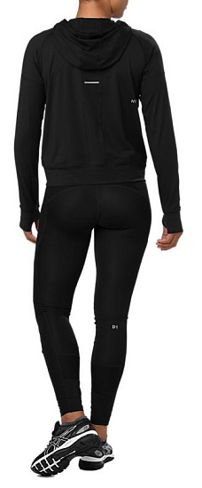 Куртка женская ASICS Thermopolis 1/2 Zip Ls Hoodie Performance Black - Фото 7 большая