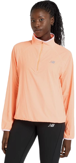 Куртка женская New Balance Ultra Light Half Zip Hot Mango - Фото 1 большая