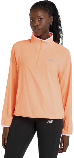 Куртка женская New Balance Ultra Light Half Zip Hot Mango - Фото 3 большая