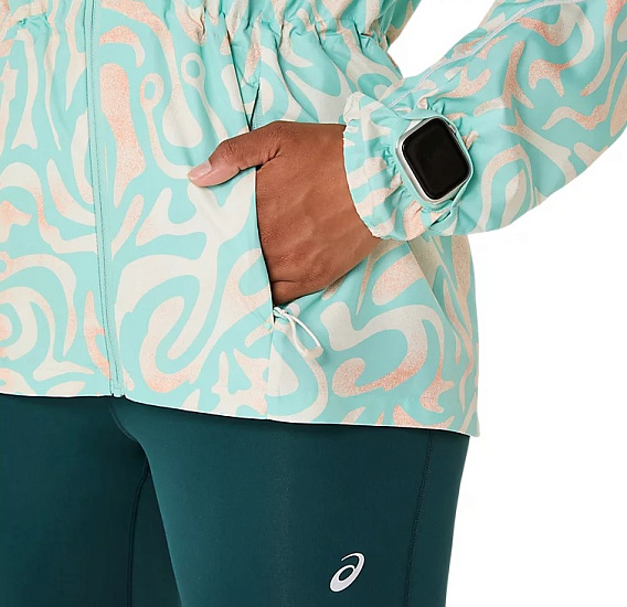 Куртка женская ASICS Road Lite-Show Packable Oasis Green/Multicolour - Фото 7 большая