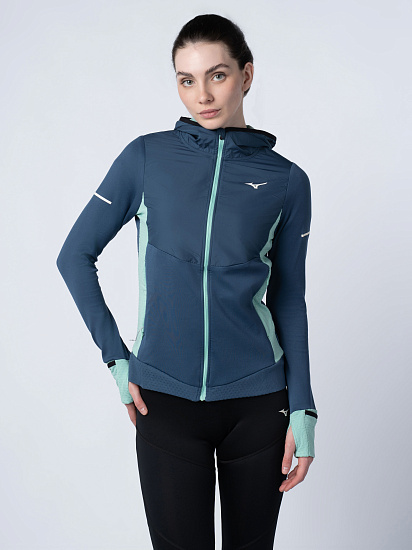 Куртка женская Mizuno Warmalite Hybrid Fz Wing Teal - Фото 6 большая