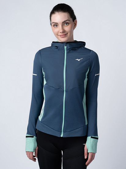 Куртка женская Mizuno Warmalite Hybrid Fz Wing Teal - Фото 7 большая