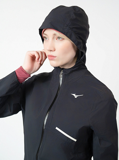 Куртка женская Mizuno Waterproof 20K Er Black - Фото 15 большая