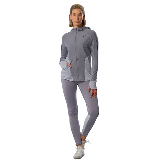 Куртка женская Mizuno Active Warm Hybrid Fz Quicksilver - Фото 7 большая