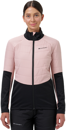 Куртка женская Nordski Hybrid Pro 2.0 Black/Soft Pink - Фото 1 большая
