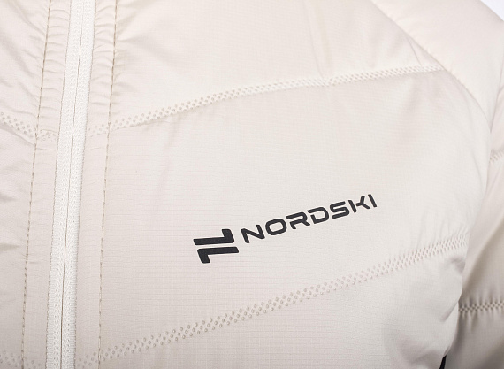 Куртка женская Nordski Hybrid Warm 3.0 Beige/Black - Фото 3 большая