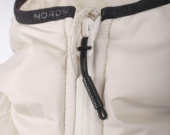 Куртка женская Nordski Hybrid Warm 3.0 Beige/Black - Фото 4 большая