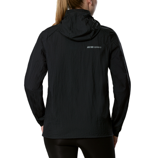 Куртка женская Mizuno Tech Light Hooded Black - Фото 4 большая
