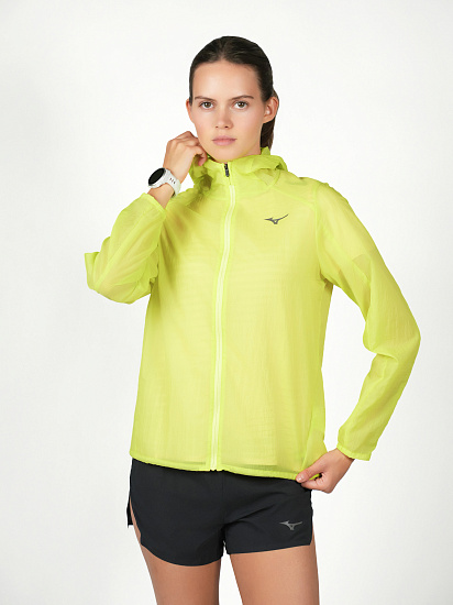 Куртка женская Mizuno Tech Light Hooded Lightning Yellow - Фото 6 большая