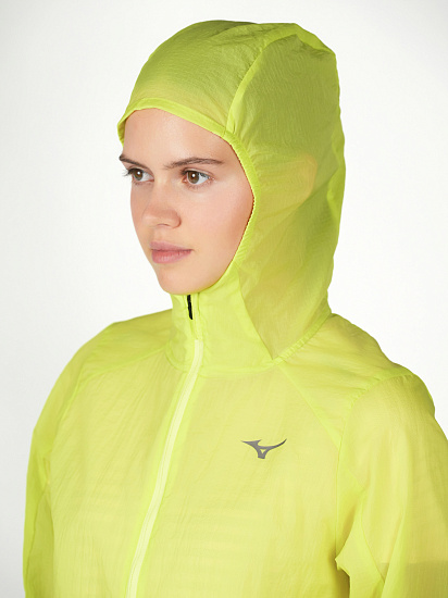 Куртка женская Mizuno Tech Light Hooded Lightning Yellow - Фото 8 большая