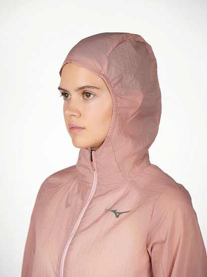 Куртка женская Mizuno Tech Light Hooded Rose Elegance - Фото 7 большая