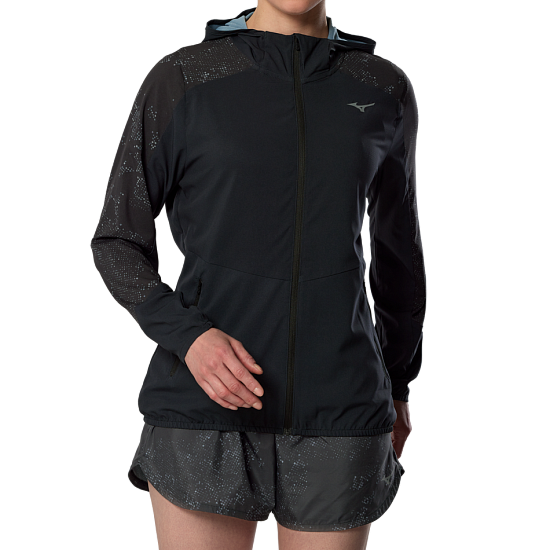 Куртка женская Mizuno Active Alpha Hooded Black - Фото 3 большая