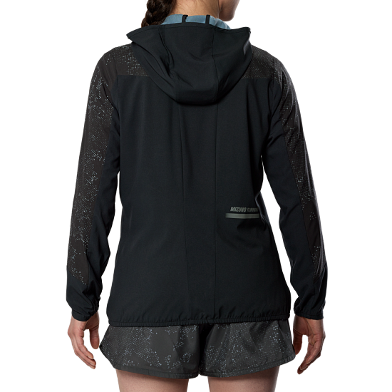 Куртка женская Mizuno Active Alpha Hooded Black - Фото 4 большая