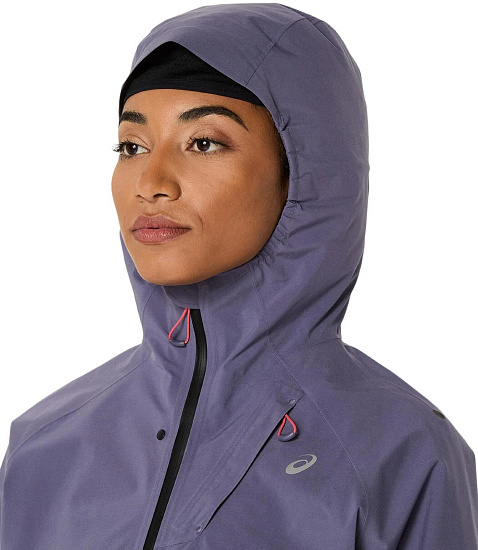 Куртка женская ASICS Metarun Waterproof Greyish Purple - Фото 3 большая