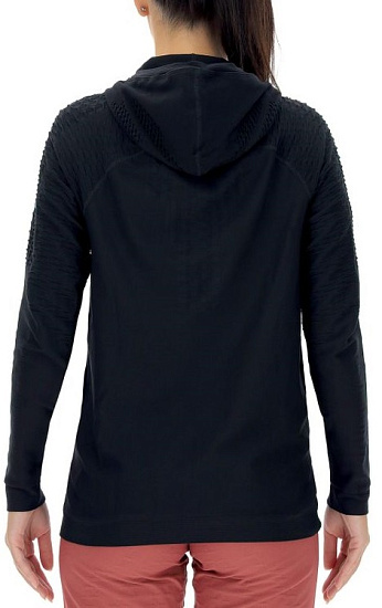 Куртка женская UYN Run Fit Ow Hooded Full Zip Blackboard - Фото 2 большая