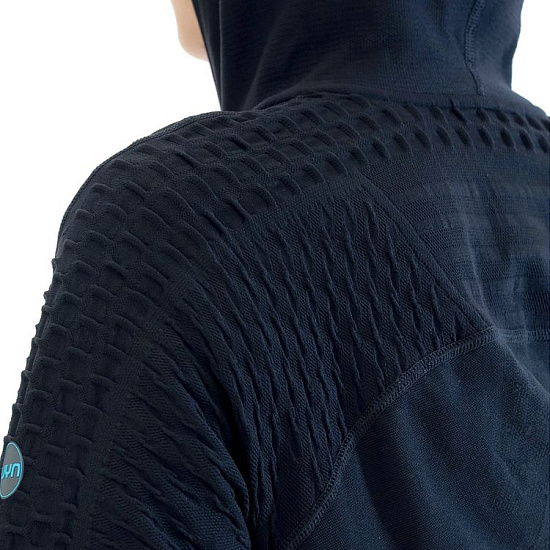 Куртка женская UYN Run Fit Ow Hooded Full Zip Blackboard - Фото 4 большая