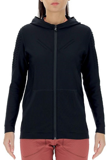 Куртка женская UYN Run Fit Ow Hooded Full Zip Blackboard - Фото 5 большая