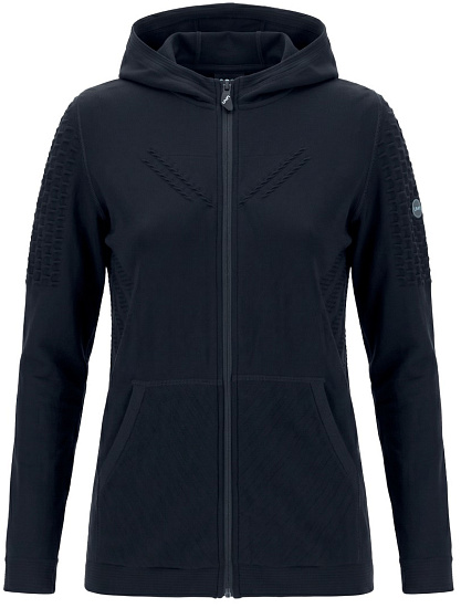 Куртка женская UYN Run Fit Ow Hooded Full Zip Blackboard - Фото 1 большая