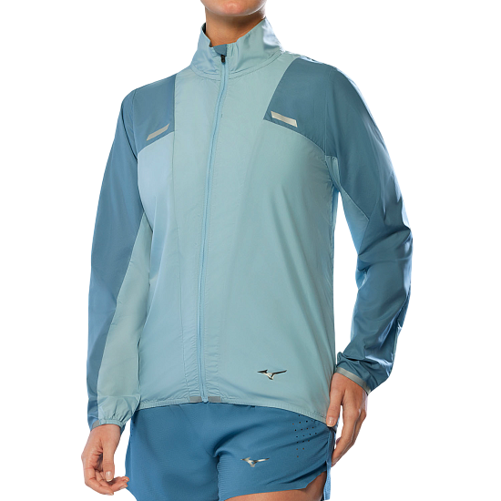 Куртка женская Mizuno Tech Light Citadel/Cloud Blue - Фото 3 большая