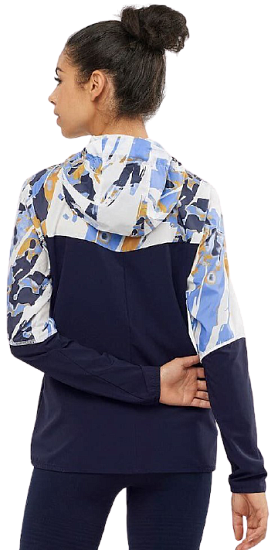 Куртка женская Salomon Agile Fz Hoodie Night Sky/White - Фото 4 большая