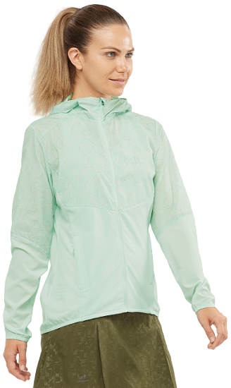 Куртка женская Salomon Agile Fz Hoodie Opal Blue/Ao - Фото 4 большая