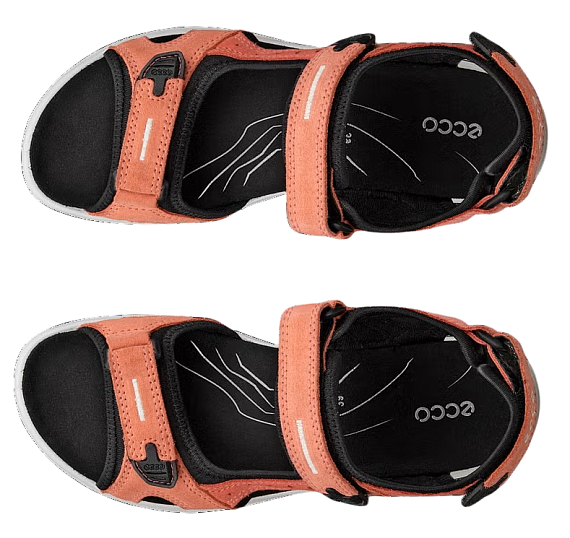 Сандалии женские Ecco Offroad Коралловый/Черный - Фото 3 большая