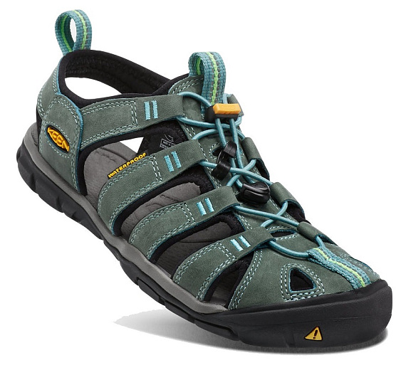 Сандалии женские Keen Clearwater CNX Leather Mineral Blue/Yellow - Фото 4 большая