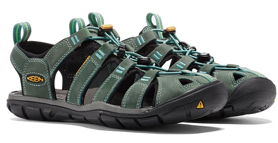 Сандалии женские Keen Clearwater CNX Leather Mineral Blue/Yellow - Фото 6 большая