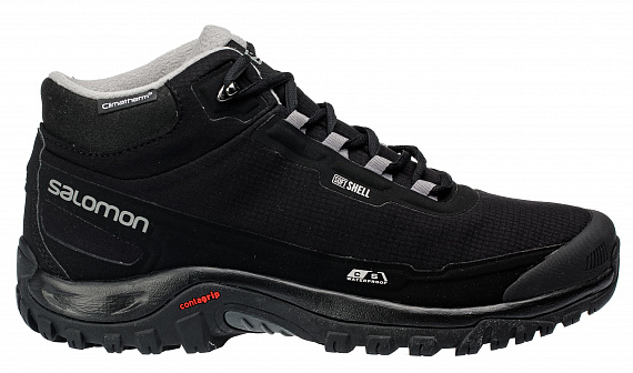 Ботинки мужские Salomon Shelter CS WP Black/Black/Frost Gray - Фото 1 большая