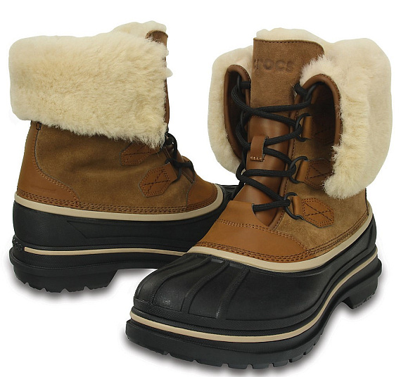 Ботинки мужские Crocs AllCast II Luxe Boot Wheat/Black - Фото 2 большая