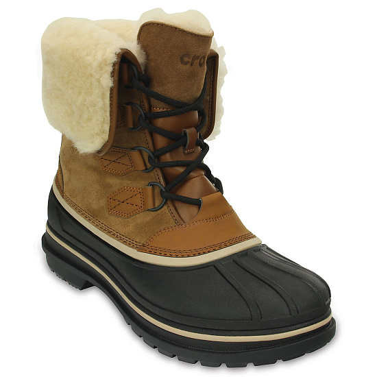 Ботинки мужские Crocs AllCast II Luxe Boot Wheat/Black - Фото 5 большая