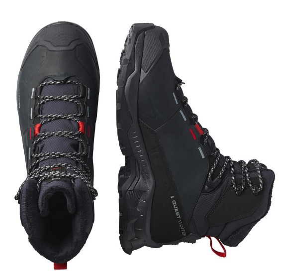 Ботинки мужские Salomon Quest Winter TS CSWP Black/Goji - Фото 8 большая