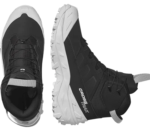 Ботинки мужские Salomon Crosstrak Powder WP Black/Black/White - Фото 2 большая
