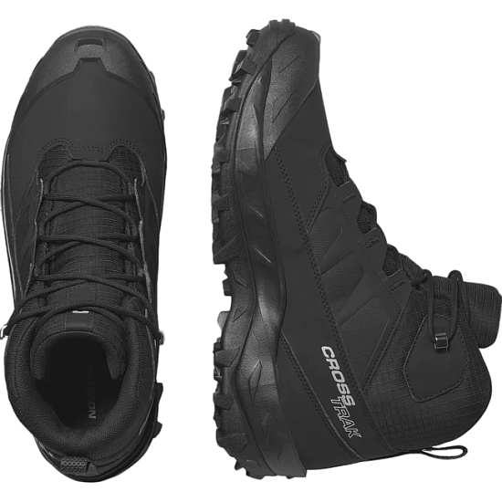 Ботинки мужские Salomon Crosstrak WP Black/Black/Asphalt - Фото 2 большая
