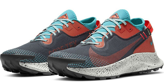 Кроссовки мужские Nike Pegasus Trail 2 GTX Dark Smoke Grey/Martian Sunrise/Aquamarine/Bright Crimson - Фото 4 большая