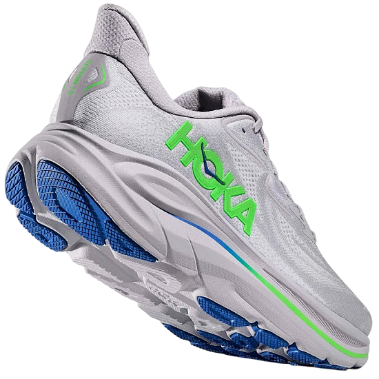 Кроссовки мужские Hoka Clifton 10 Ash Grey/Neon Green - Фото 4 большая