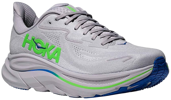 Кроссовки мужские Hoka Clifton 10 Ash Grey/Neon Green - Фото 6 большая