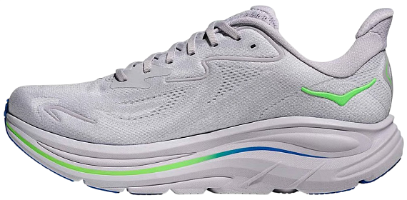 Кроссовки мужские Hoka Clifton 10 Ash Grey/Neon Green - Фото 8 большая